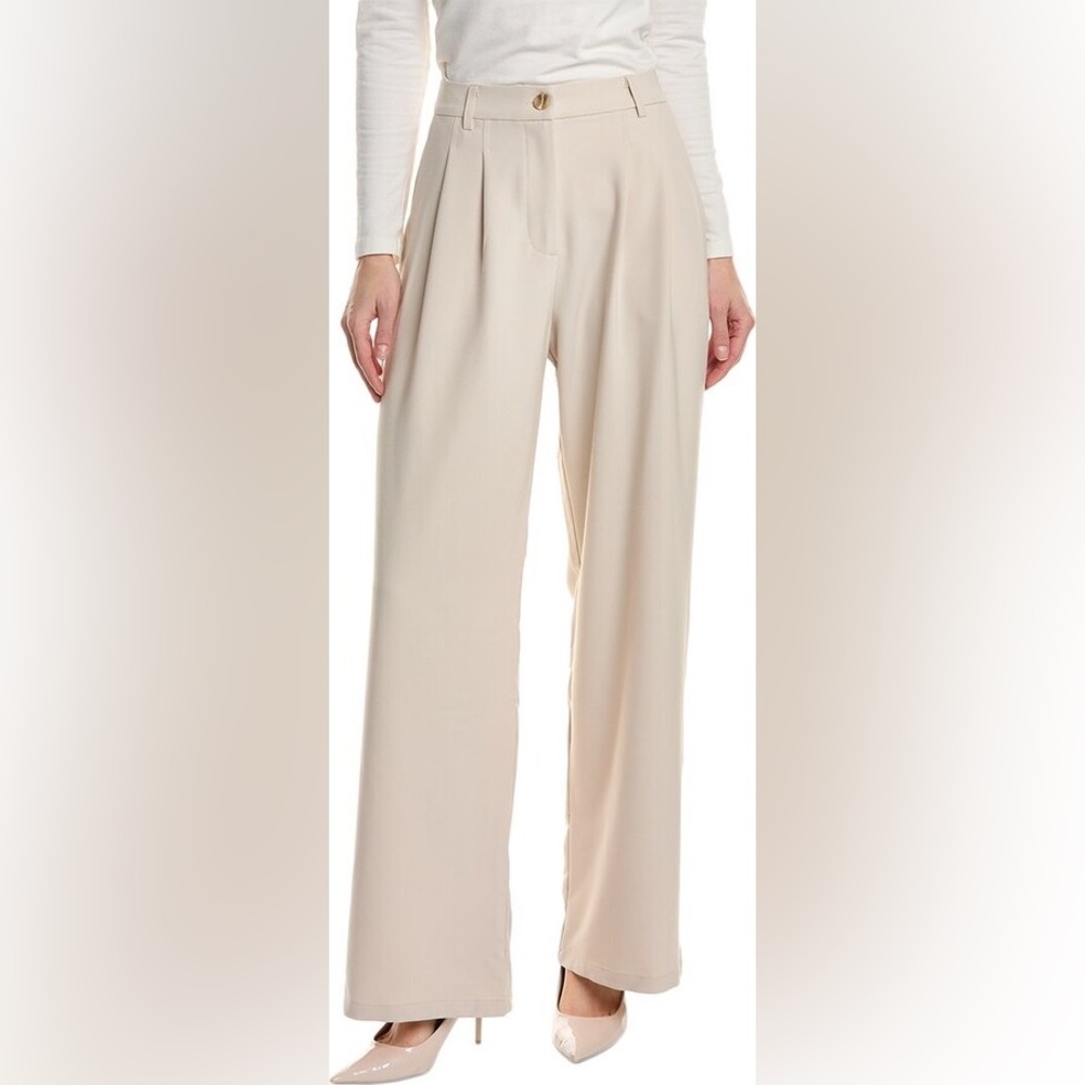 Line & Dot Cream Wide-Leg Trousers Size XS NWT